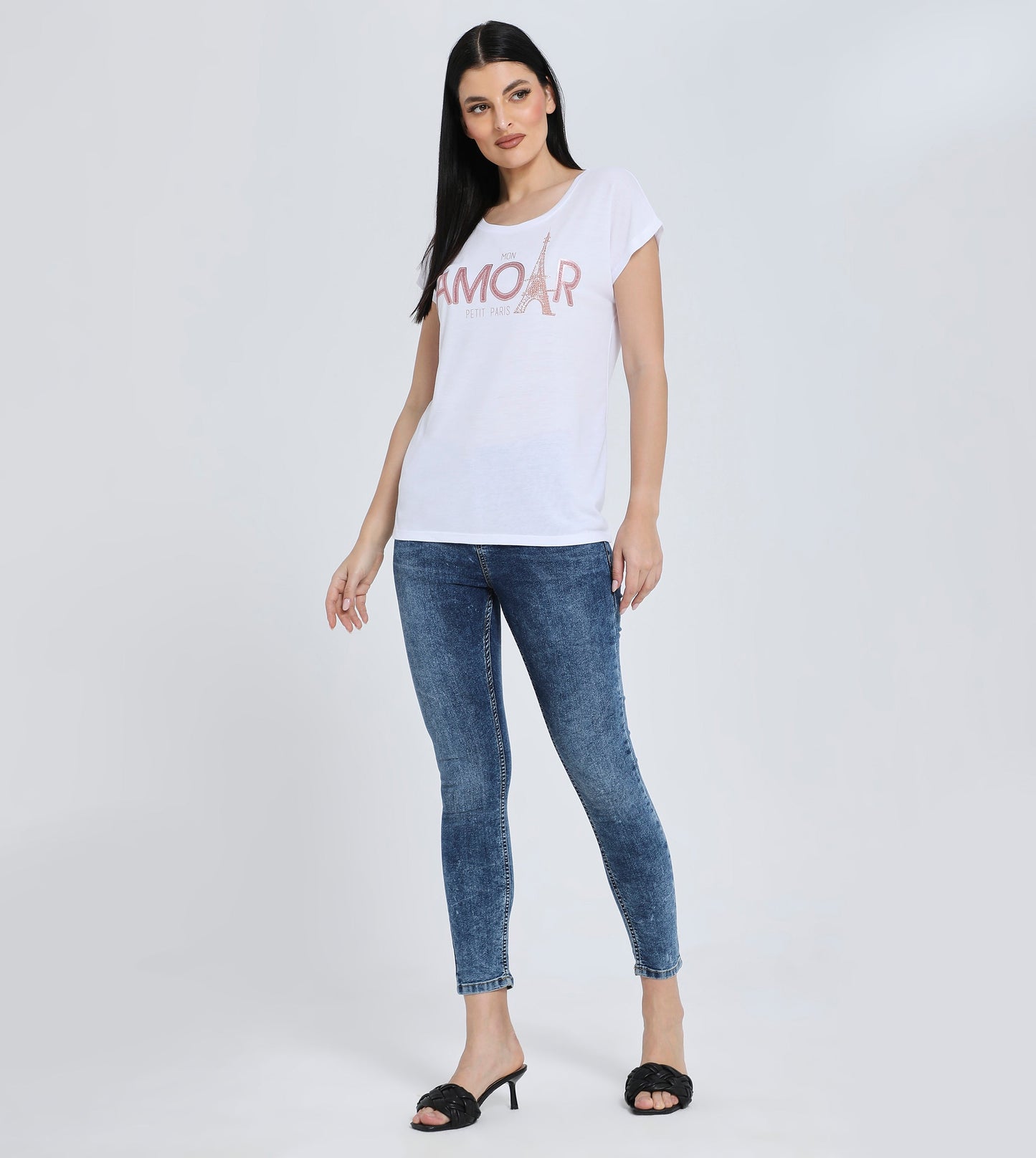 Zabaione Women's Paris Graphic Tee - Short Sleeve Casual T-Shirt with "Mon Amour" Print