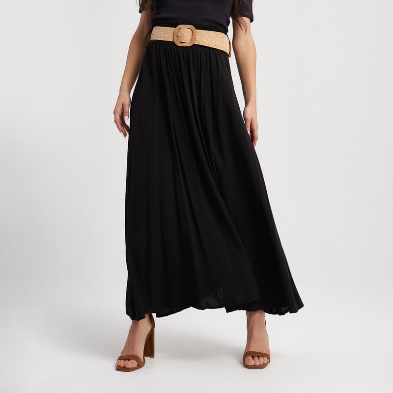 Hailys Women's High-Waisted Maxi Skirt with Belt - Elegant and Flowing