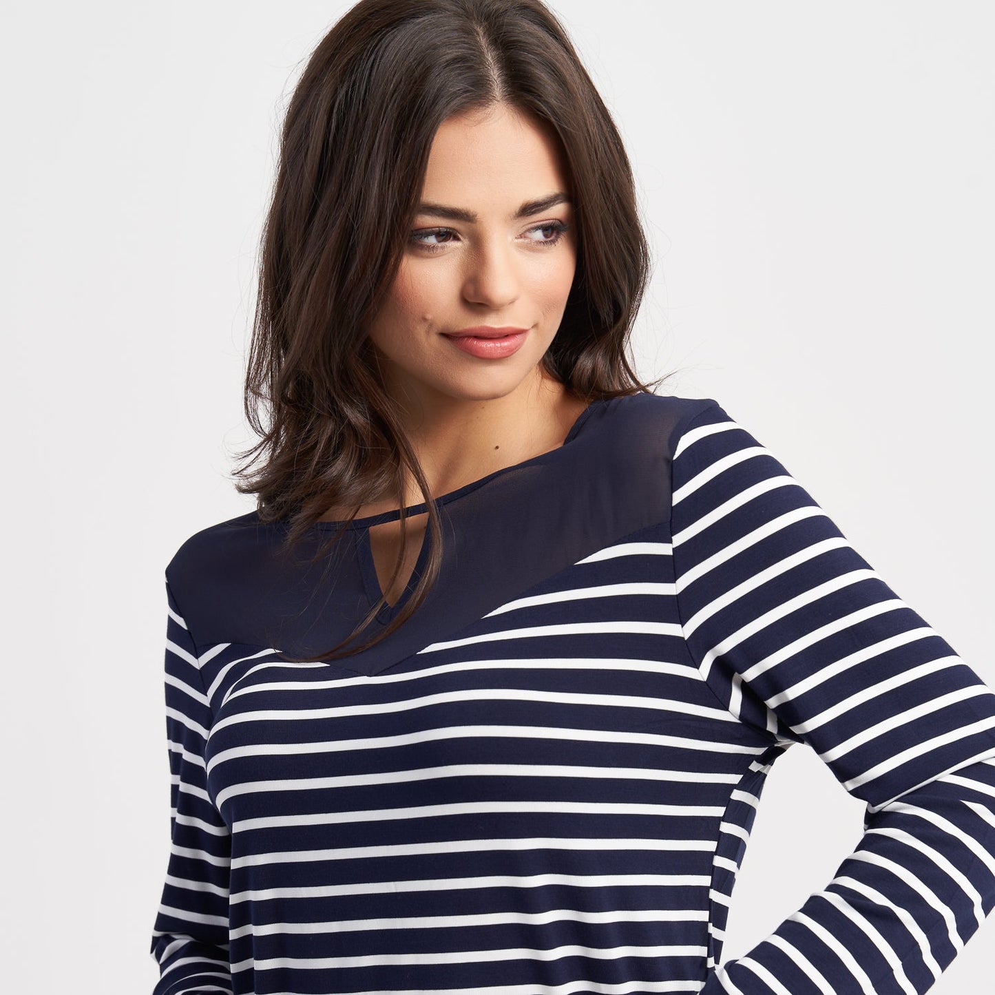 Zabaione Women's Long Sleeve Striped T-Shirt - Casual Loose Fit Crew Neck Top