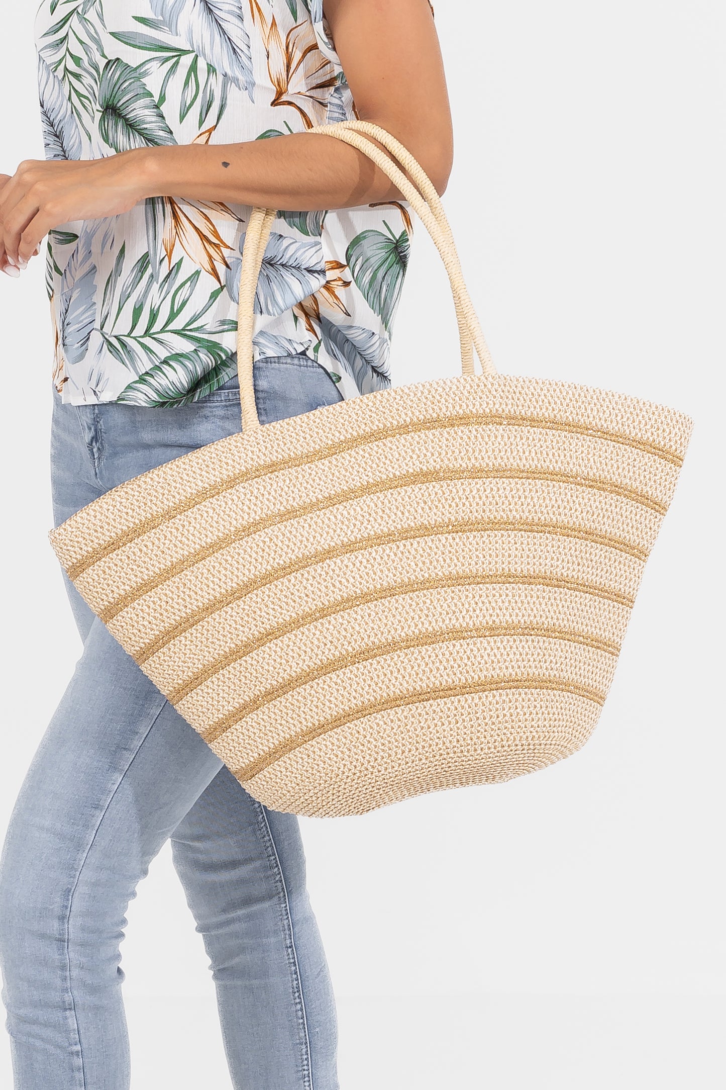 Women’s Large Straw Beach Tote Bag - Woven Straw Handbag with Sturdy Handles - Ideal for Beach, Shopping, and Travel