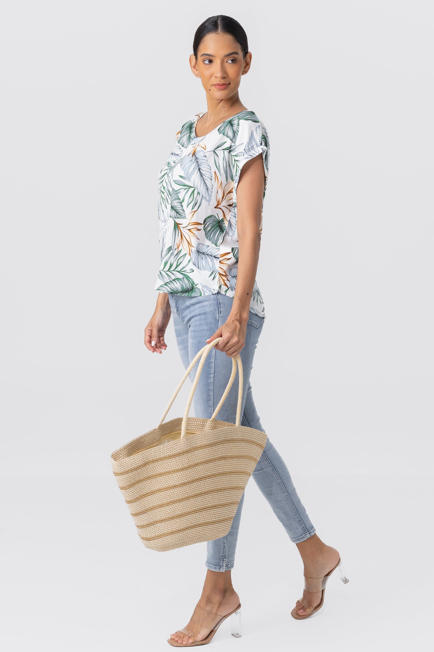 Women’s Large Straw Beach Tote Bag - Woven Straw Handbag with Sturdy Handles - Ideal for Beach, Shopping, and Travel