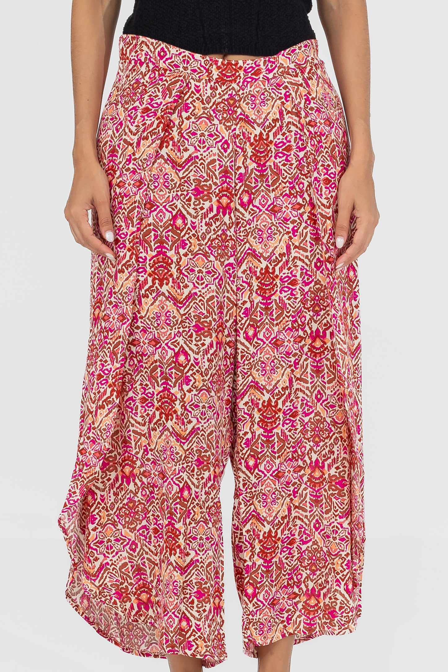 Hailys Women’s Bohemian Print High-Waisted Wide Leg Pants