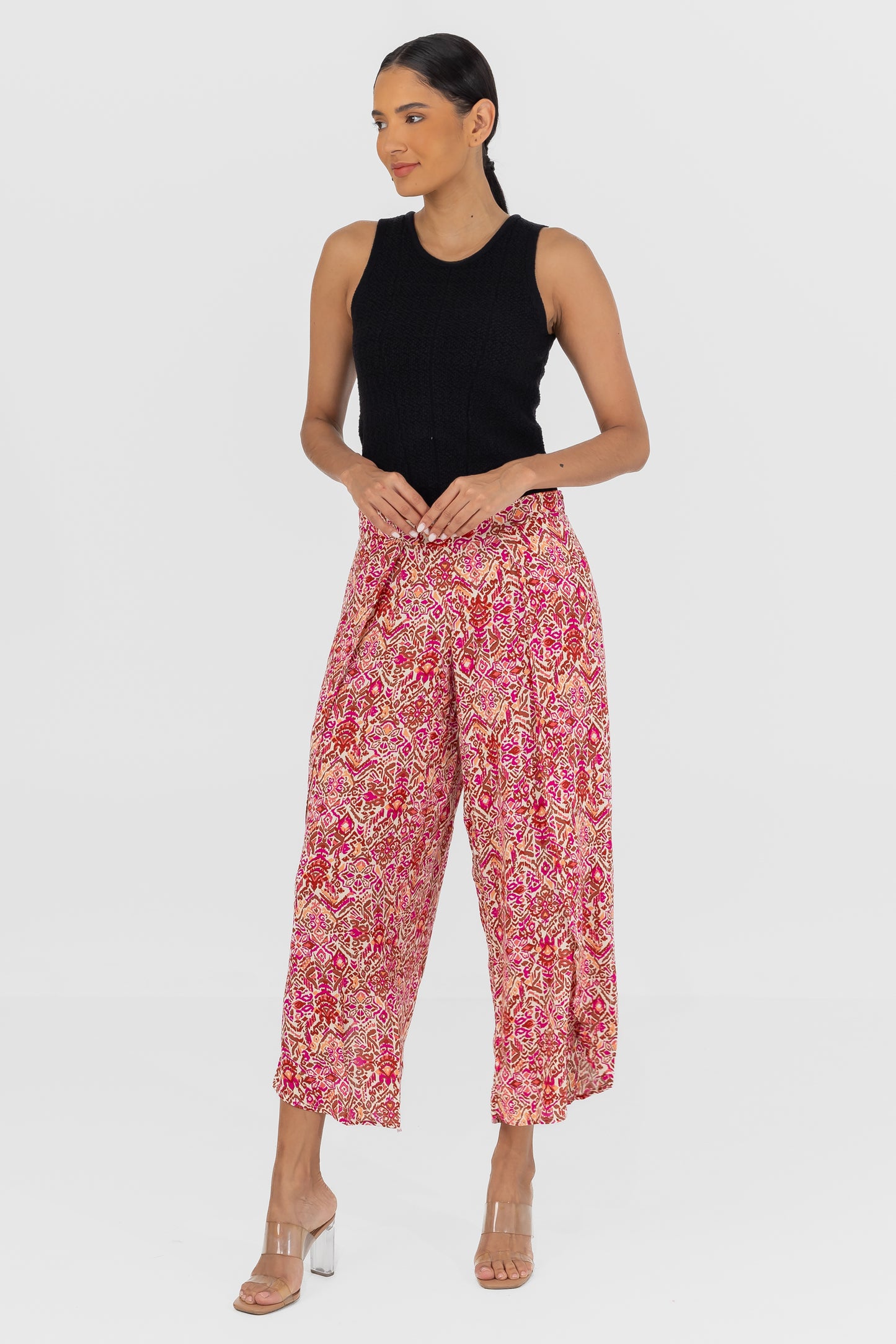 Hailys Women’s Bohemian Print High-Waisted Wide Leg Pants