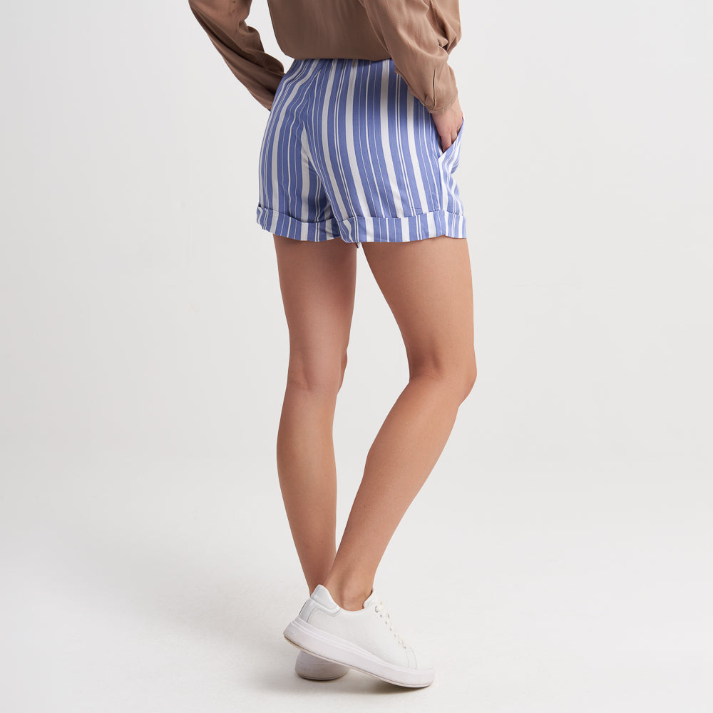 Hailys Women's Striped High-Waisted Tie-Front Shorts with Pockets - Comfortable and Chic