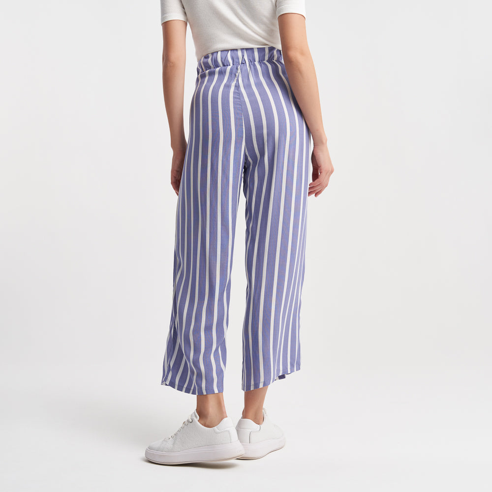 Hailys Women's Striped High-Waisted Wide-Leg Pants with Belt