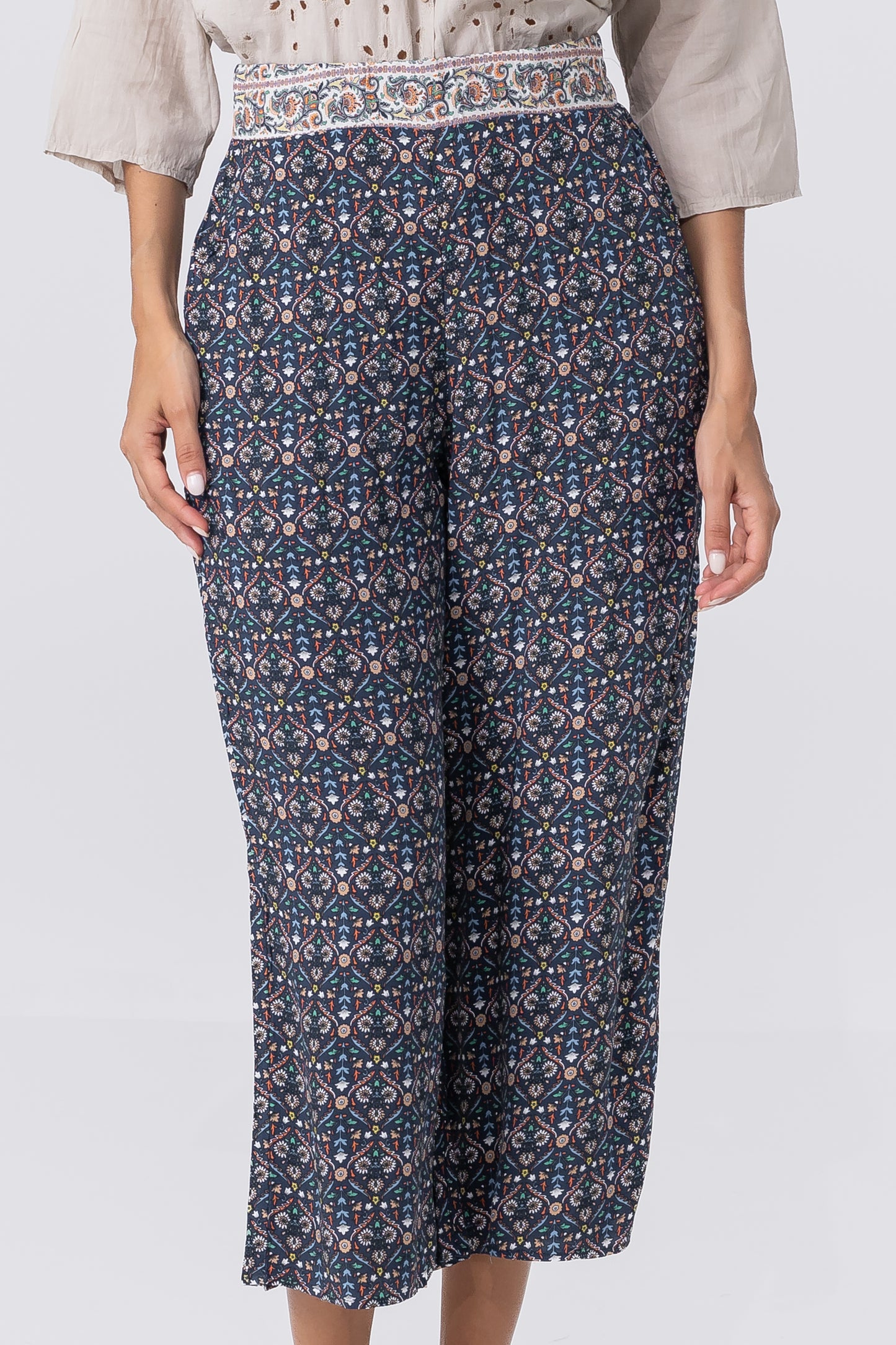 Hailys Women’s Bohemian Print High-Waisted Wide Leg Pants